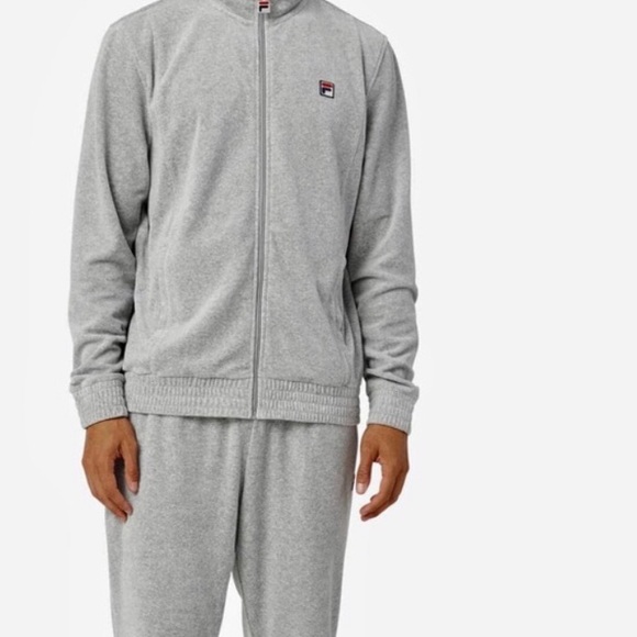 Last One - Men’s Fila Heather Grey Velour Tracksuit trackset - NWT - Picture 3 of 6